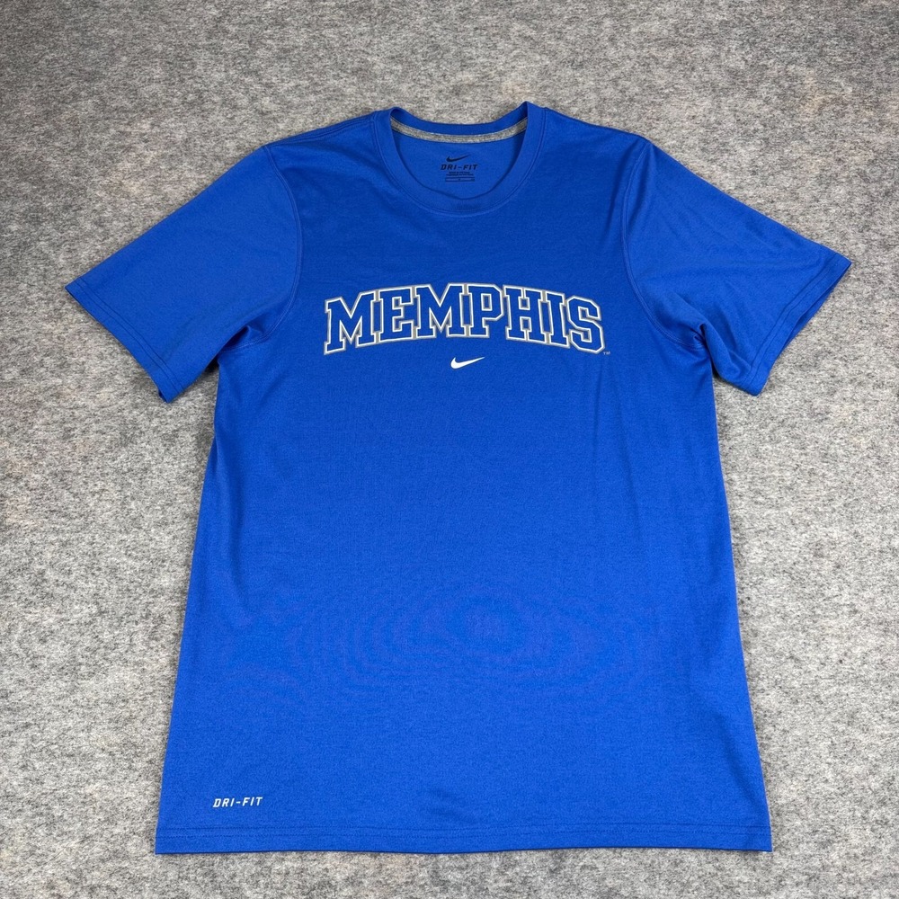 Nike Dri Fit‎ T-Shirt Memphis Tigers Polyester Blue Mens Small S